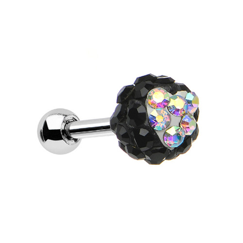 Black Ferido Heart Tragus Cartilage Barbells