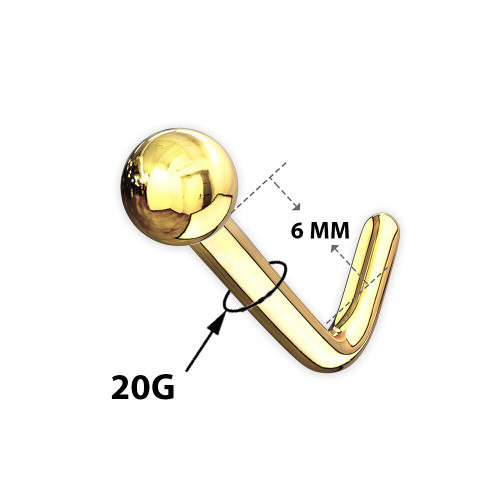 2mm Top Ball L Shaped Nose Rings