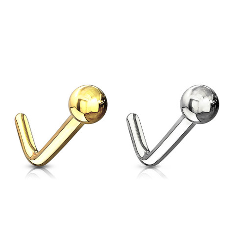 Top Ball L Shaped Nose Stud