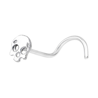 Surgical Steel Skull Corkscrew Nose Studs