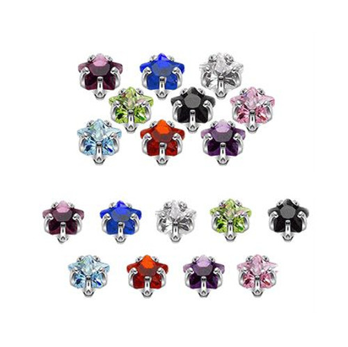 18pc Prong Set Star Gem Internally Threaded Dermal Tops 18pc Prong Set Star Gem Internally Threaded Dermal Tops