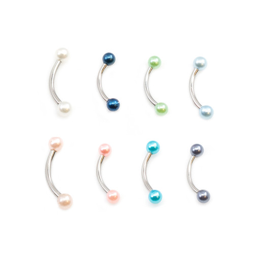 16G Synthetic Pearl Curved Barbells Piercing Jewelry