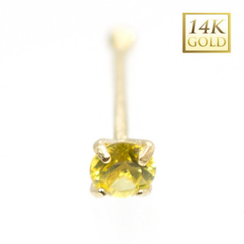Yellow Sapphire Nose Bone Stud