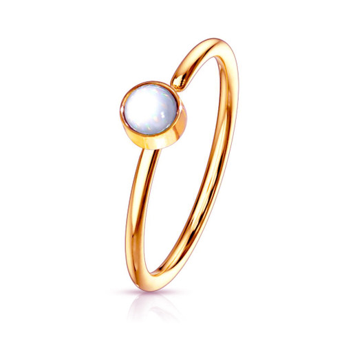 Bendable Hoop with Illuminating Stone Set - Nose &Cartilage 20ga