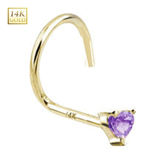 Purple Heart CZ Nose Screw Stud