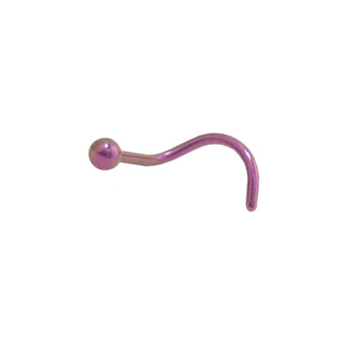 Pink Solid Titanium Ball Head 18 gauge Nose Stud