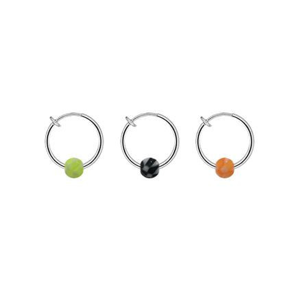 Acrylic Checker Ball Spring Loaded Hoops Earrings
