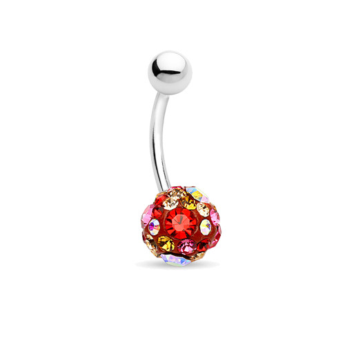 Red CZ Ferido Belly Rings Piercings