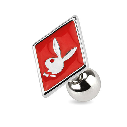 Diamond Symbols Playboy Bunny Studs Earrings