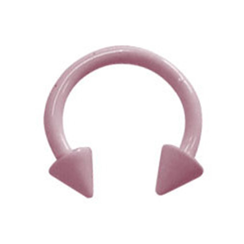 PVD Pink Spike Horseshoe Circular Barbells