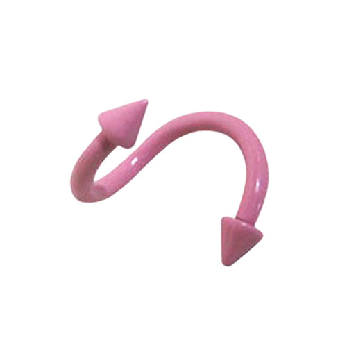 PVD Pink Spike Ends Twister Spiral Ring