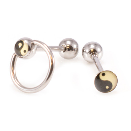 Yin Yang Logo Tongue Barbells