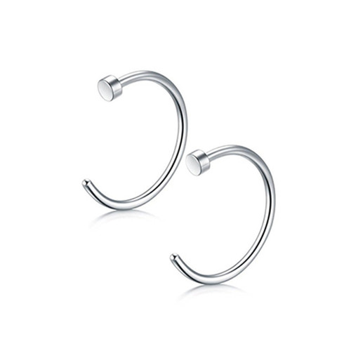 C Shape Flat Top Nose Rings Studs