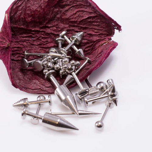 Surgical Steel 20PCS Randomly Picked Flat Back Labret Studs