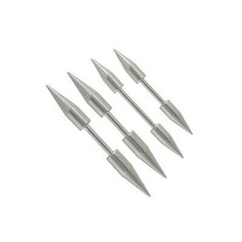 Straight Barbell with Spike Bead - 4 Lengths and Spike End Size 14ga  Surgical Steel 