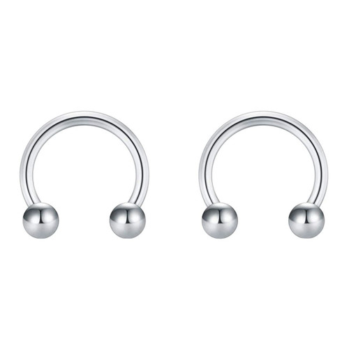 2 circular barbells horse shoe surgical steel Eyebrow Belly Tragus Cartilage Septum 14 Gauge