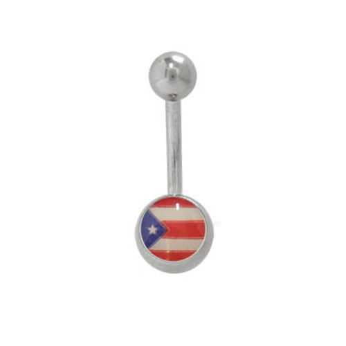 Puerto Rican Flag {14g} Belly Ring Surgical Steel - YO0690-98-2