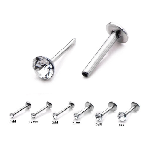 Bezel CZ Zirconia Labret Studs Piercings