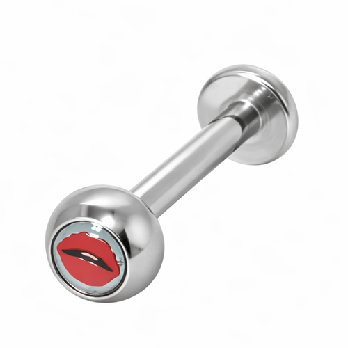 Red Lips Logo Labret Studs