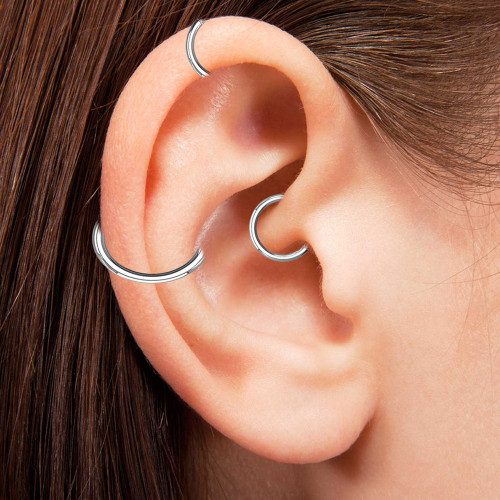 Hinged Clicker Hoops Segment Rings Earring