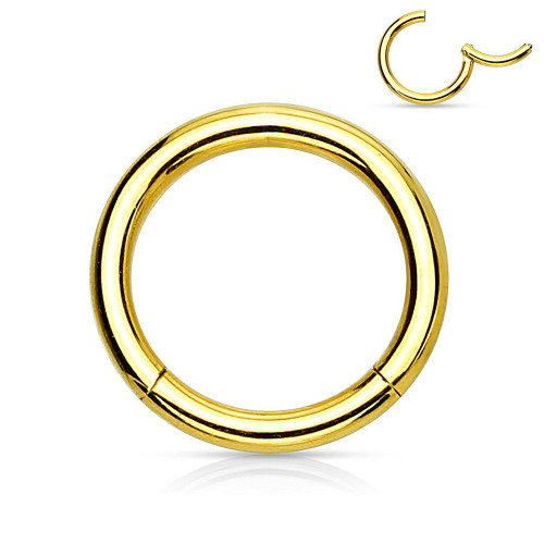 Steel Gold IP Hinged Clicker Segment Septum Lip Nose Hoop Ring Helix Daith Cartilage Tragus 20G-18G-16G-14G-12G-10G all Lengths Available Steel Gold IP Hinged Clicker Segment Septum Lip Nose Hoop Ring Helix Daith Cartilage Tragus 20G-18G-16G-14G-12G-10G all Lengths Available