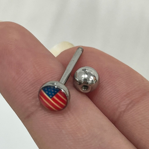 USA Flag Tongue Rings