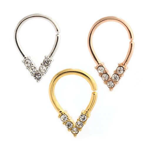 Paved CZ Teardrop Bendable Hoops Rings