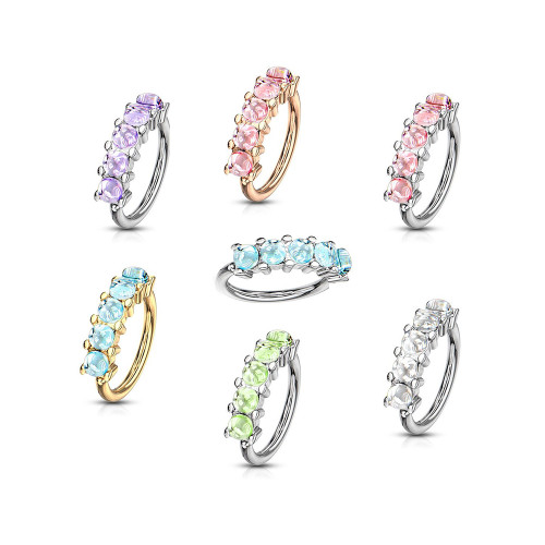 Paved CZ Bendable Hoop Cartilage Rings Piercings
