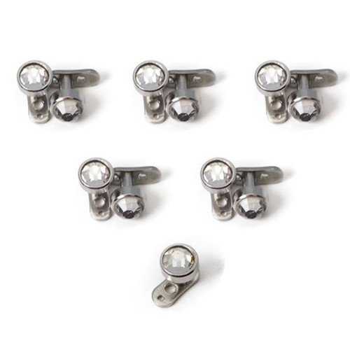22PCS Clear CZ Top Dermal Anchor Base Piercings 14G