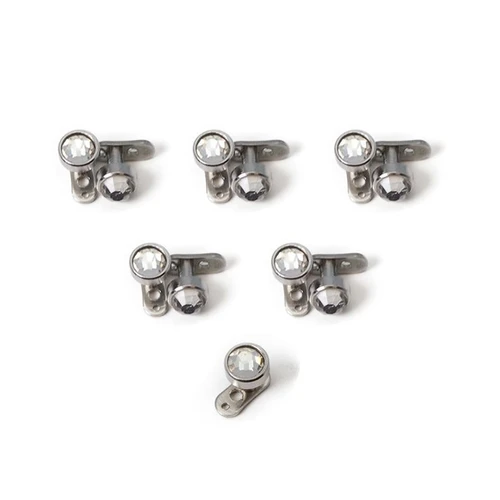 44PCS Clear CZ Top Dermal Anchor Base Piercings 14G