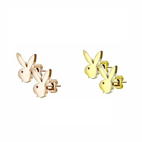 Pair of Playboy Bunny  Stainless Surgical Steel Earring Studs 20ga