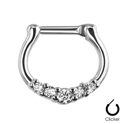 Clear CZ Clicker Septum Rings Piercings