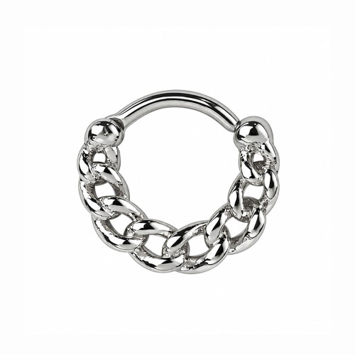 Surgical Steel Linked Chain Clicker Hoop Septum Ring Piercing