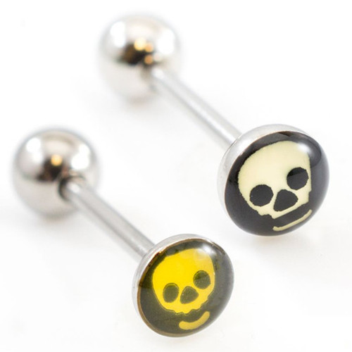 Skull Head Tongue Barbell
