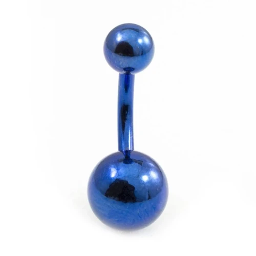 PVD Blue Belly Button Ring