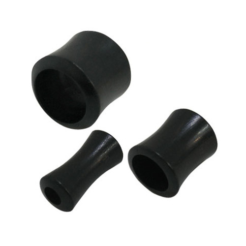 Pair of (4 gauge up to 00 gauge) Small Gauge Double Flare Tunnel Design Black Wood Ear Plug