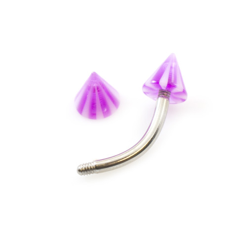 Pack of 20 Curved Barbells with Colorful  Bright Spike Ends 16ga- Randomly Picked