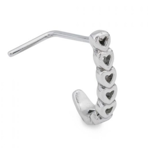 Heart L Shaped Nose Studs Heart L Shaped Nose Studs