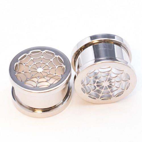 Spider Web Screw Fit Ear Tunnels Spider Web Screw Fit Ear Tunnels