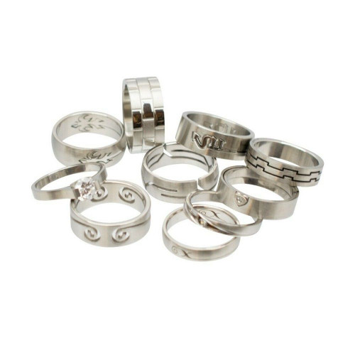  Stainless Steel Rings Assorted Design No Duplicates Randomly Picked- Pack of 6