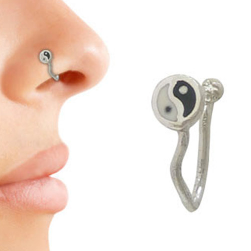 Yin Yang Logo Clip On Nose Pin
