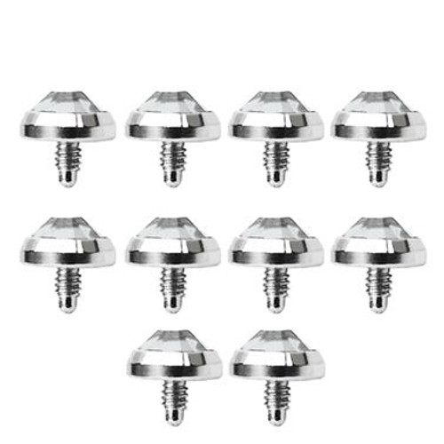 10 Surgical Steel 4mm Set Flat Bottom Dome 14 Gauge