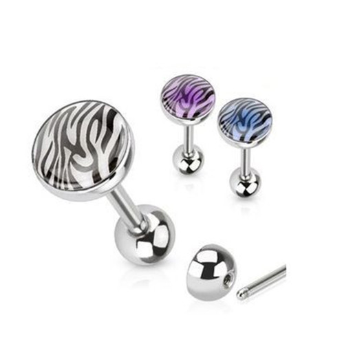 Tiger Print Dome Tongue Barbells