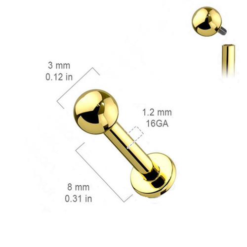 Titanium Flat Back Labret Studs