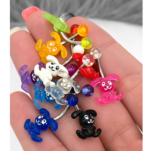 Acrylic Bunny Curved Barbell