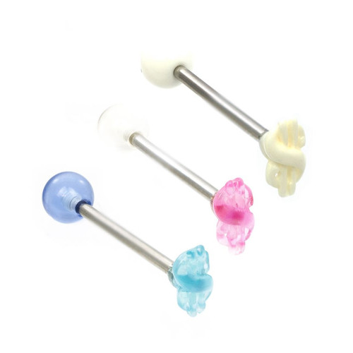 Acrylic Dollar Symbol Tongue Barbells