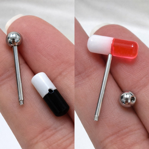 Pill Tongue Barbell Piercings