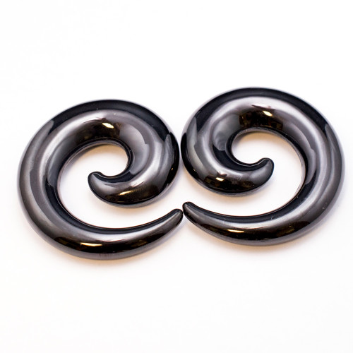 Spiral Ear Tapers - Pair of Seamless, Polished & Anodized 316L Surgical ...