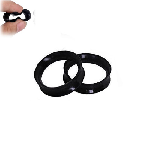 Pair of Ultra Thin Flexible Black Flared Silicone Tunnels 32mm