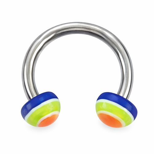 14G Half Ball Horseshoe Circular Barbell